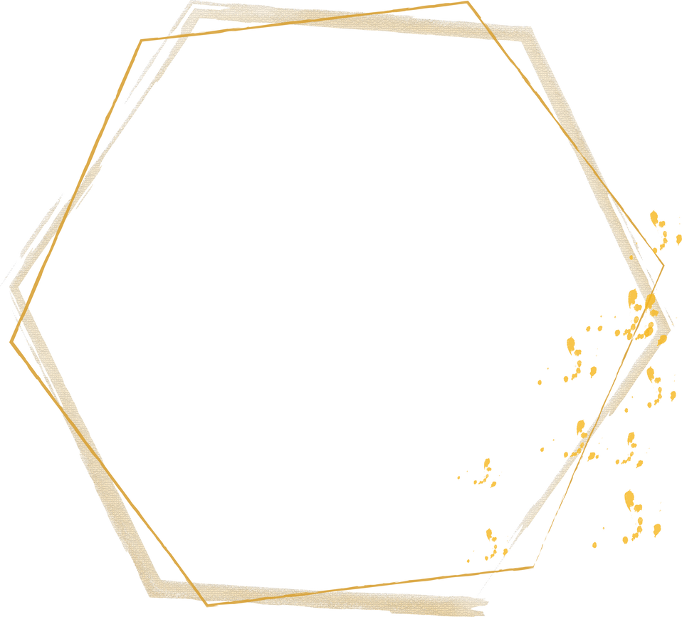 hexagonal golden frame